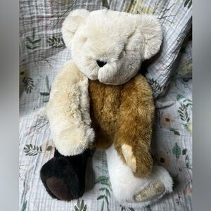 Vermont Teddy Bear Patchwork Rare Special Edition Teddy Bear with Brown E…